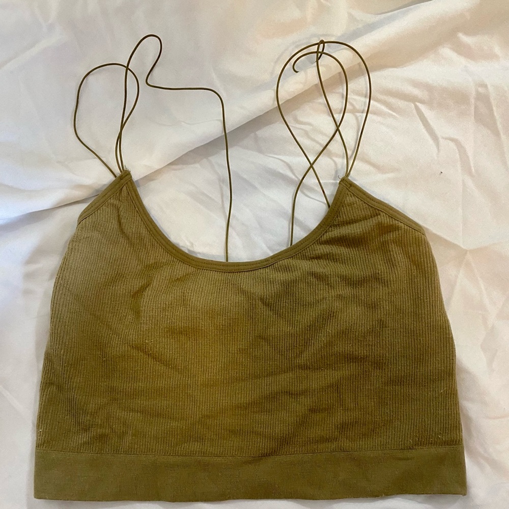 FREE PEOPLE GREEN BRA/ CROP TOP